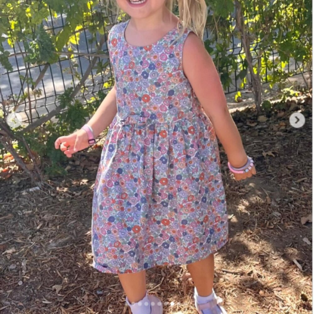 H&M Girls Floral Sundress Size 8 Cotton Sleeveless‎ Cottagecore Spring Dress